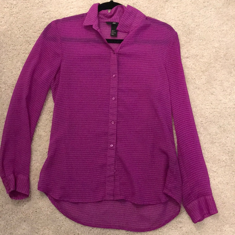 Purple button up blouse